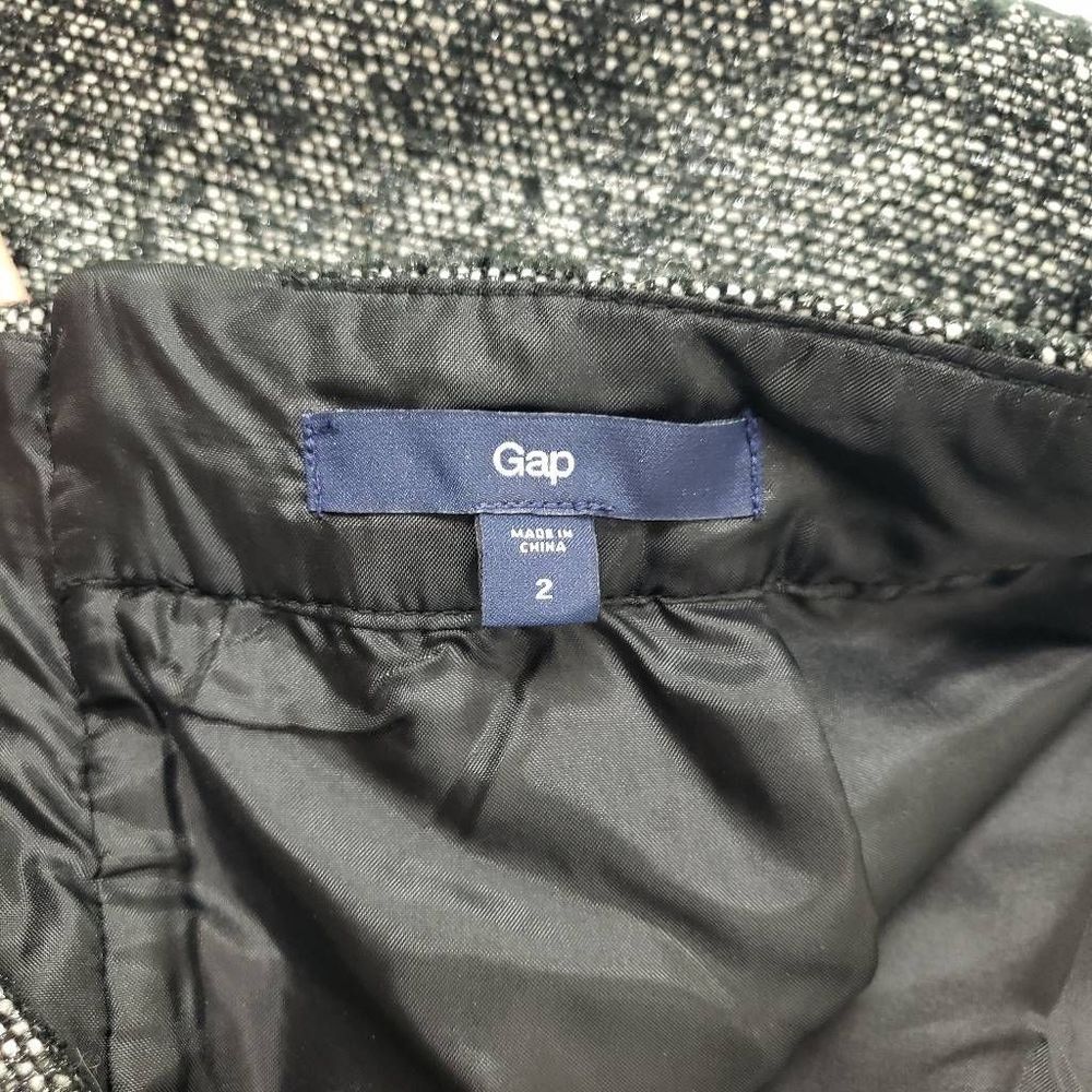 GAP Womens Silver Metallic, Black, & White Tweed Zip Up Lined Mini Skirt Size: 2 - Picture 4 of 5
